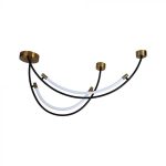 20W LED Lampă de Design Suspendată Corp Negru+Cupru 3000K