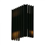 2x6W LED Lampă de Perete pentru Exterior (W141*D65*H200mm) 3000K Corp negru IP65