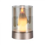 2W LED Lampă de Masă Lumânare 3000K Aurie + Sticlă Amber