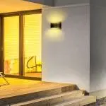 9W Lampă de perete LED cu Cip Bridglux Corp Negru 4000K IP54