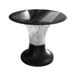 15W LED Stâlp Solar Baterie LiFePO4 6000mAh 6000K+4000K Negru