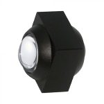 2W LED Lumină de Perete Sus Jos 3000K Corp Negru IP54