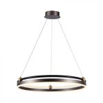 30W LED Lampă Suspendată de Design un Singur Inel 3000K Corp Cafeniu