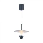 9W LED Lampă Suspendată de Design (30*300*1370MM) Corp Alb+Gri 3000K Adjustable Height