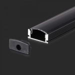 Kit Montaj din Aluminiu pentru Banda LED Negru 2000x17.4x7mm