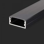 Kit Montaj din Aluminiu pentru Banda LED Negru 2000x23.5x10mm