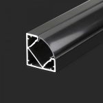 Kit Montaj din Aluminiu pentru Banda LED Negru Colţ 2000x19x19mm