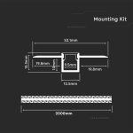 Kit Montaj din Aluminiu pentru Banda LED cu Dispersor Aspect Lăptos Gips Îngust 2000mm