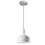 Suport Pendul de plastic E14 margine de aluminium Alb