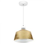 Pendulă LED 7W (Acrilic) Abajur auriu Ø120 Lumină caldă