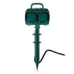 Prelungitor Grădină 4 Intrări Suport 3G 1.5mm x 3m IP44 Verde