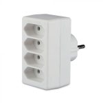 Adaptor 4 Căi 2.5A Alb Etichete + Ambalaj Plastic
