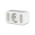 Adaptor 2 Căi x 2.5A 1 x 16A Alb