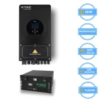 Invertor Deye 6kW, SUN-6K-SG03LP1-EU + Acumulator V-TAC 9.6 kWh