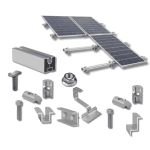 Kit structură pentru 15 panouri fotovoltaice, 1 rând, țiglă metalică