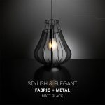 Pendul E27, Ø420 × 500mm, corp negru mat, V-TAC - imagine 4