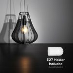Pendul E27, Ø420 × 500mm, corp negru mat, V-TAC - imagine 3