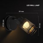 Lampă LED de perete 6W, 720lm, 3000K, negru mat, V-TAC - imagine 4