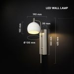 Lampă LED de perete 10W 1200lm 3000K Nichel și Alb, V-TAC - imagine 4