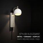 Lampă LED de perete 10W 1200lm 3000K Nichel și Alb, V-TAC - imagine 5